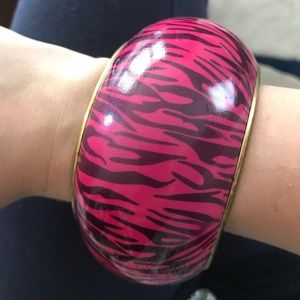 Y2K pink zebra bracelet bangle 90s